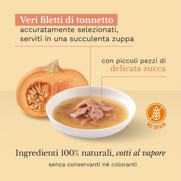 Schesir Cat Wet Soup-With Wild Tuna And Pumpkin