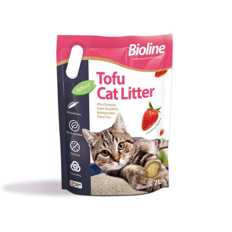 Bioline Tofu Cat Litter 7L – Strawberry Fragrance